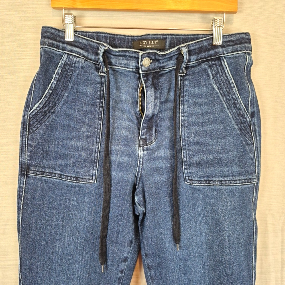 Judy Blue Jeans Womens 11/30 Black Jogger High Waist Drawstring Stretch JB88740 - Picture 7 of 16